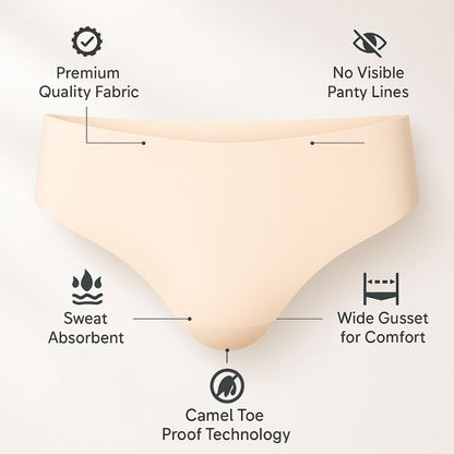 Invisible Camel Toe Panties - Mid Rise